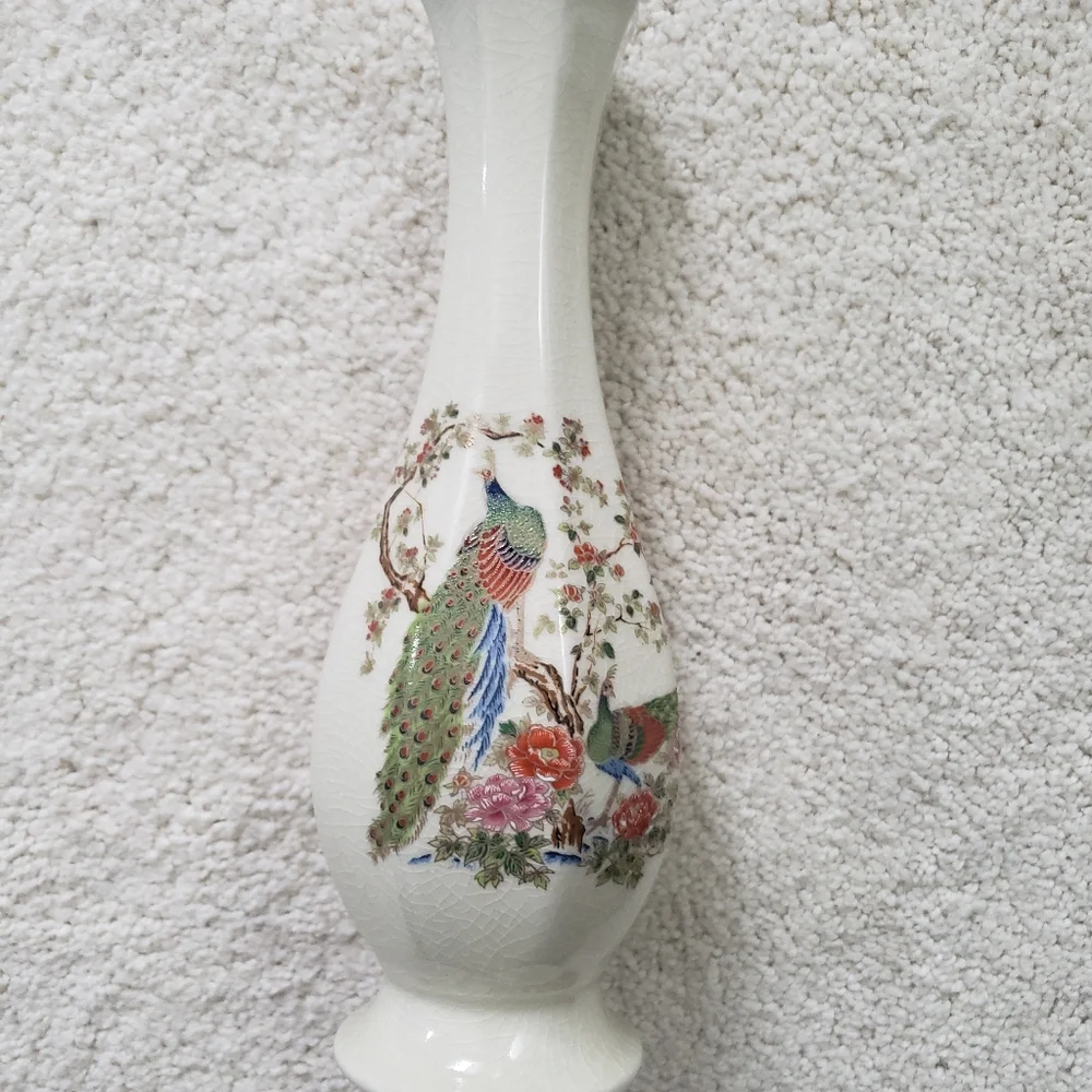 Vintage Peacock Bud Vase
